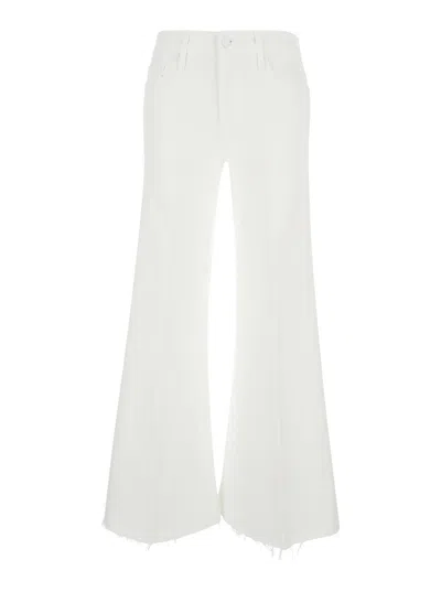 Mother White Cotton Denim Jeans In White