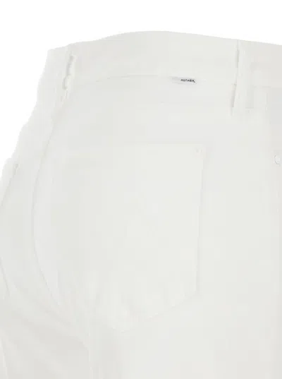 Mother White Cotton Denim Jeans In White