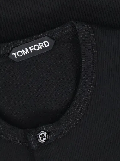 Tom Ford Henley T-shirt In Black