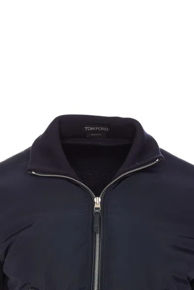 Tom Ford Contrast-color Paneled Jacket In Blue