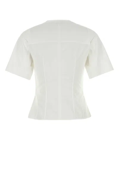 Alexander Mcqueen Poplin Shirt With Short Sleeves And Seam Detailing In Yellow