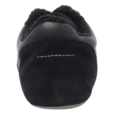 Mm6 Maison Margiela Black Leather And Suede Anatomic Sneakers