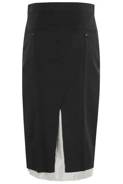 Marni Exposed Lining Skirt In Black