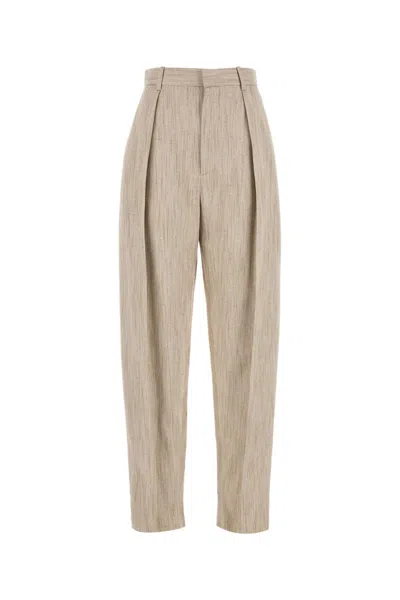 Bottega Veneta Light Grey Blend Pant In Neutral