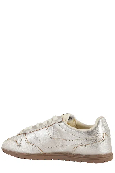Autry Windspin Low Sneakers In Platinum Leather In Silver
