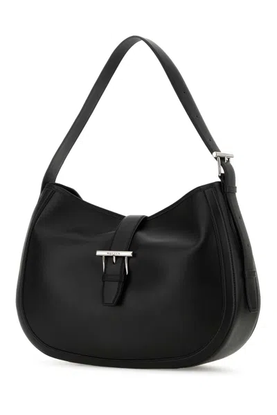 Alexander Mcqueen Black Shoulder Bag With Adjustable Shoulder Strap And T Buckle Closure On The Front In Leather Woman