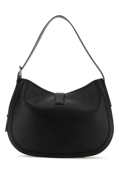 Alexander Mcqueen Black Shoulder Bag With Adjustable Shoulder Strap And T Buckle Closure On The Front In Leather Woman