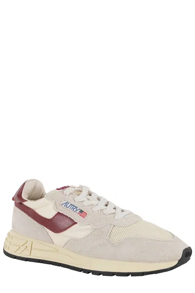 Autry Reelwind Beige Low Top Sneakers With Logo Patch Ontongue And Side In Suede Man In Neutral