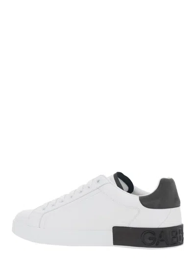 Dolce & Gabbana Sneakers From The Portofino Line In Calfskin In White