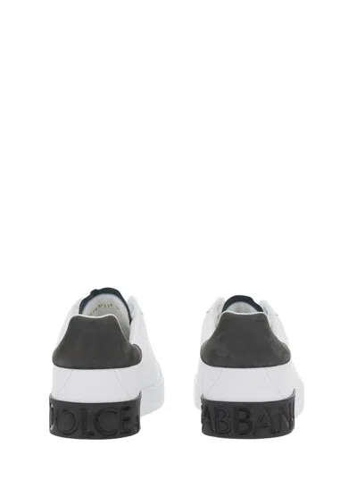Dolce & Gabbana Sneakers From The Portofino Line In Calfskin In White
