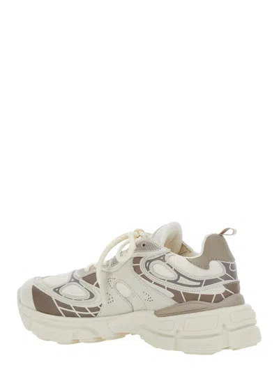 Axel Arigato Sphere Trip Running Beige Sneakers With Chunky Sole And Logo On Tongue In Leather And Fabric Blend W