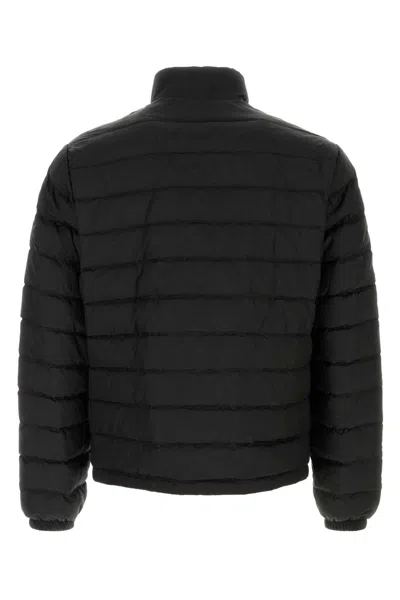 Versace Barocco Jacquard Puffer Jacket In Black