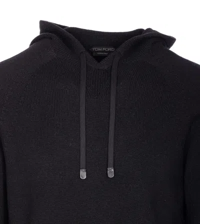 Tom Ford Men Seamless Cashmere Hoodie In Black