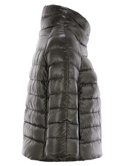 Herno Mini Cape With Jewelled Sleeves In Gray