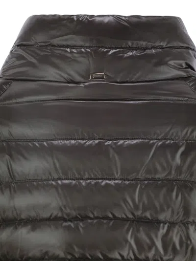 Herno Mini Cape With Jewelled Sleeves In Gray