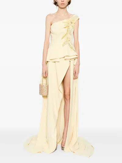 Saiid Kobeisy Embroidered Maxi Dress In Neutral