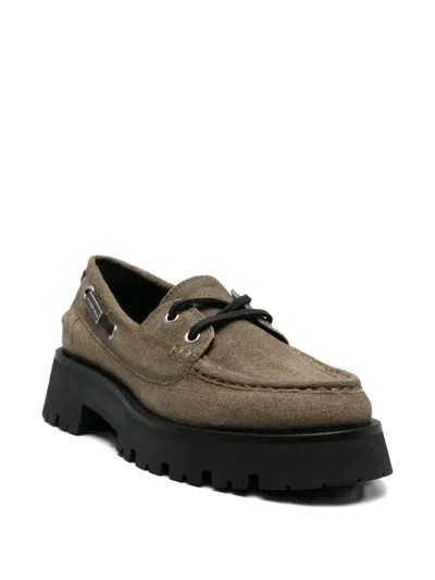 Alexander Wang Carson 50 Waxed Suede Boat Shoes In Brown