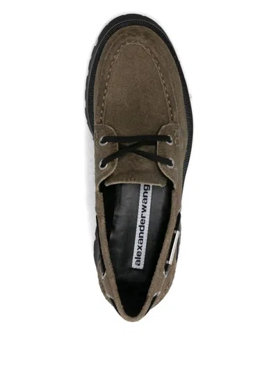 Alexander Wang Carson 50 Waxed Suede Boat Shoes In Brown