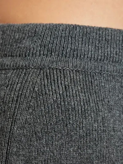 Tom Ford Ribbed Cashmere Midi Pencil Skirt In Gray