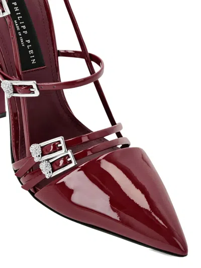 Philipp Plein Buckle-embellished Slingback Pumps In Red