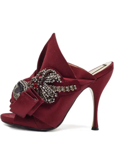 Pre-owned N°21 2024  120mm Satin Bow-embellishment Sandals
