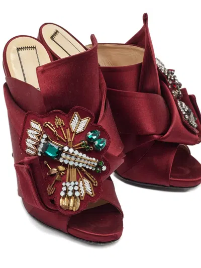 Pre-owned N°21 2024  120mm Satin Bow-embellishment Sandals