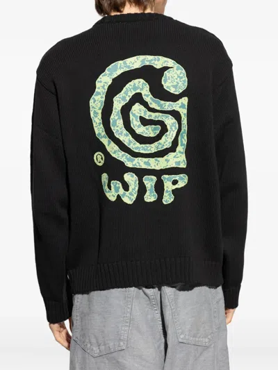 Carhartt Logo-embroidered Ribbed Sweater In Black