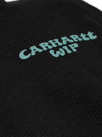 Carhartt Logo-embroidered Ribbed Sweater In Black