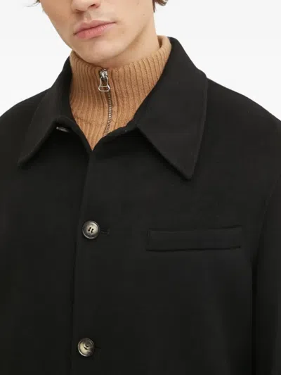Nanushka Button-fastening Pocket Coat In Black