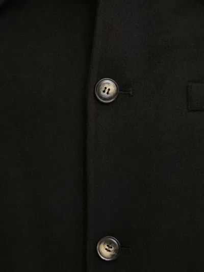 Nanushka Button-fastening Pocket Coat In Black