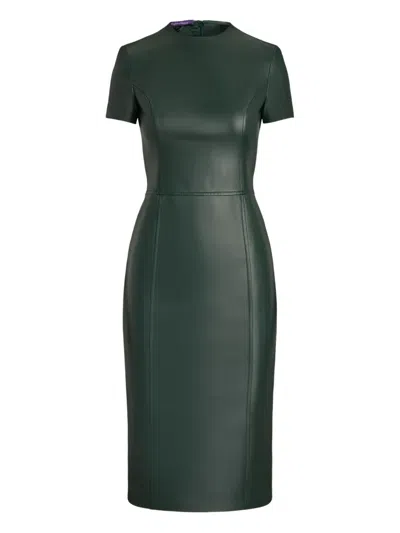 Ralph Lauren Short-sleeve Belted Dress In Green