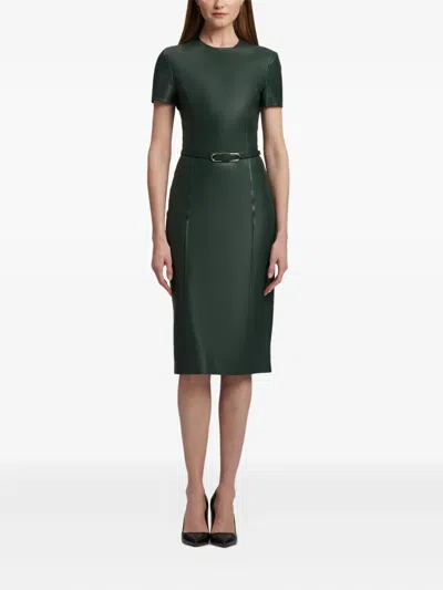 Ralph Lauren Short-sleeve Belted Dress In Green