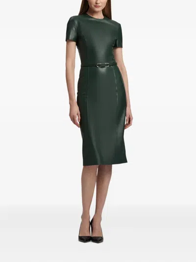 Ralph Lauren Short-sleeve Belted Dress In Green
