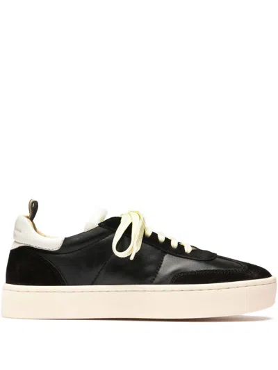 Officine Creative Kombined Suede Platform Sneakers In Black