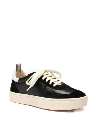 Officine Creative Kombined Suede Platform Sneakers In Black