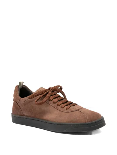 Officine Creative Karma Lace-up Suede Sneakers In Brown
