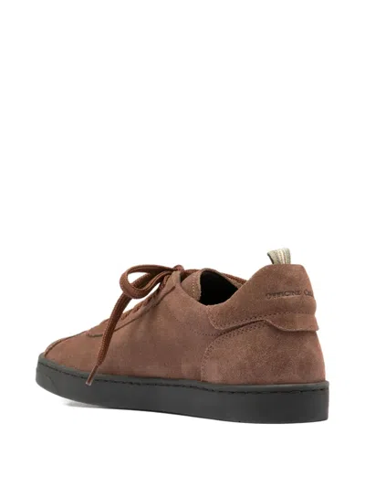Officine Creative Karma Lace-up Suede Sneakers In Brown