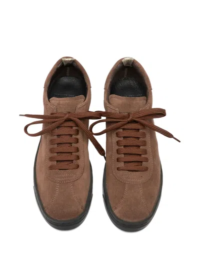 Officine Creative Karma Lace-up Suede Sneakers In Brown