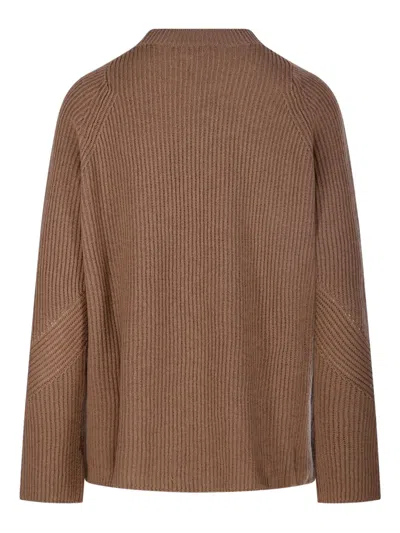 S Max Mara Ribbed-knit Sweater In Brown