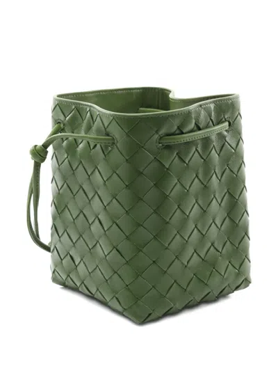 Pre-owned Bottega Veneta 2020s Small Intrecciato Bucket Bag In Green