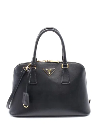 Pre-owned Prada 2010s Leather Tote Bag In Black