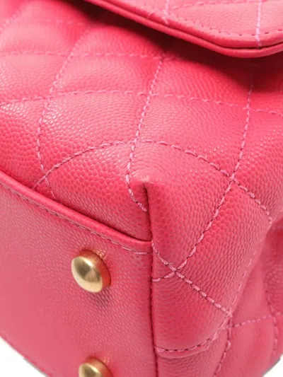 Pre-owned Chanel 2021 Matelasse Coco Handle Handbag In Pink