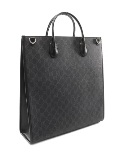 Pre-owned Gucci 2010s Medium Gg Supreme Tote Bag In Black
