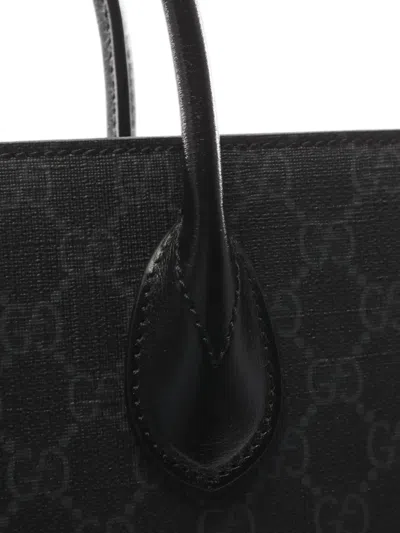 Pre-owned Gucci 2010s Medium Gg Supreme Tote Bag In Black