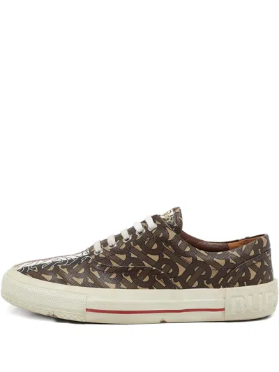 Pre-owned Burberry Monogram Canvas Sneakers
