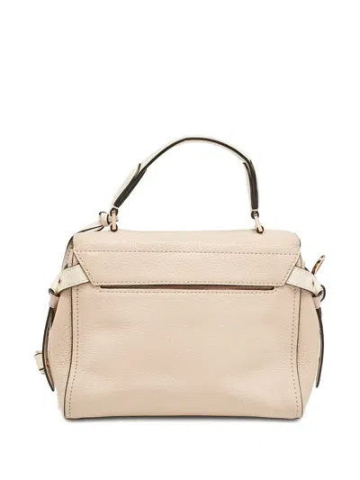 Pre-owned Michael Kors Flower Embellishment Leather Bag In Neutral