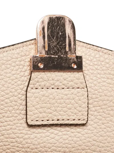 Pre-owned Michael Kors Flower Embellishment Leather Bag In Neutral
