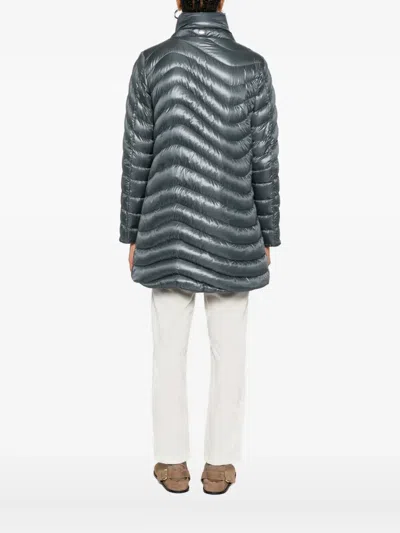 Herno Funnel-neck Quilted Coat In Green