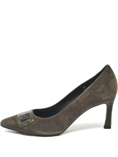 Pre-owned Tod's Vintage 75mm Suede Pumps In Gray