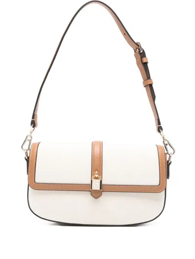 Karl Lagerfeld Leather-trimmed Canvas Shoulder Bag